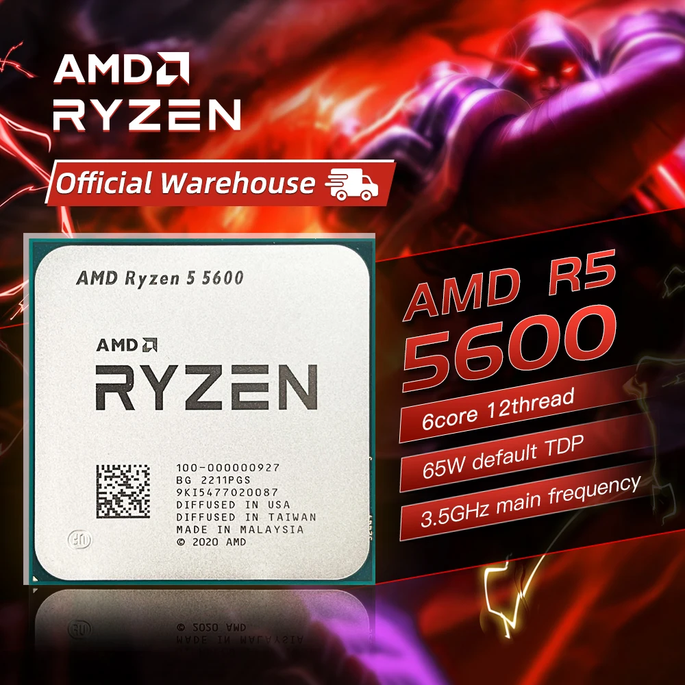 AMD Ryzen 5 5600 CPU Novo R5 5600 게임 프로세서 소켓 선물추천