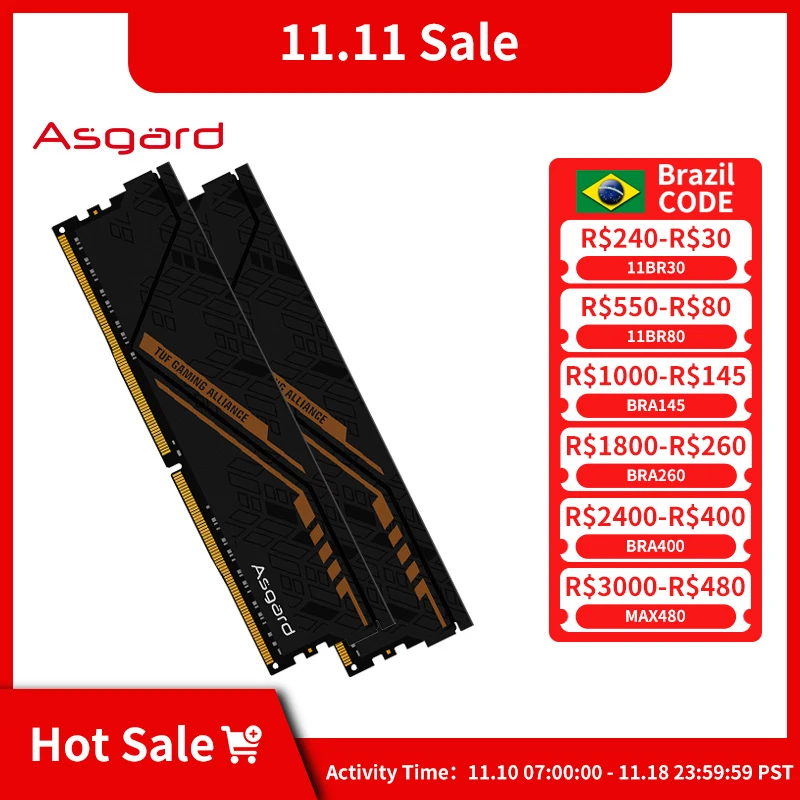 Asgard TUF 공동 브랜드 DDR4 RAM PC 할인이벤트